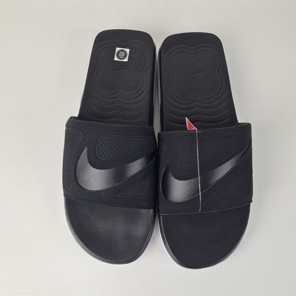 Nike Air Max Cirro Slides Black Metallic Silver Fashion  Mens SZ 8 - Picture 5 of 12